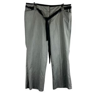 Torrid Womans Sz 20 Plus Trouser Pants Gray Black Classic Career Ribbon Belt